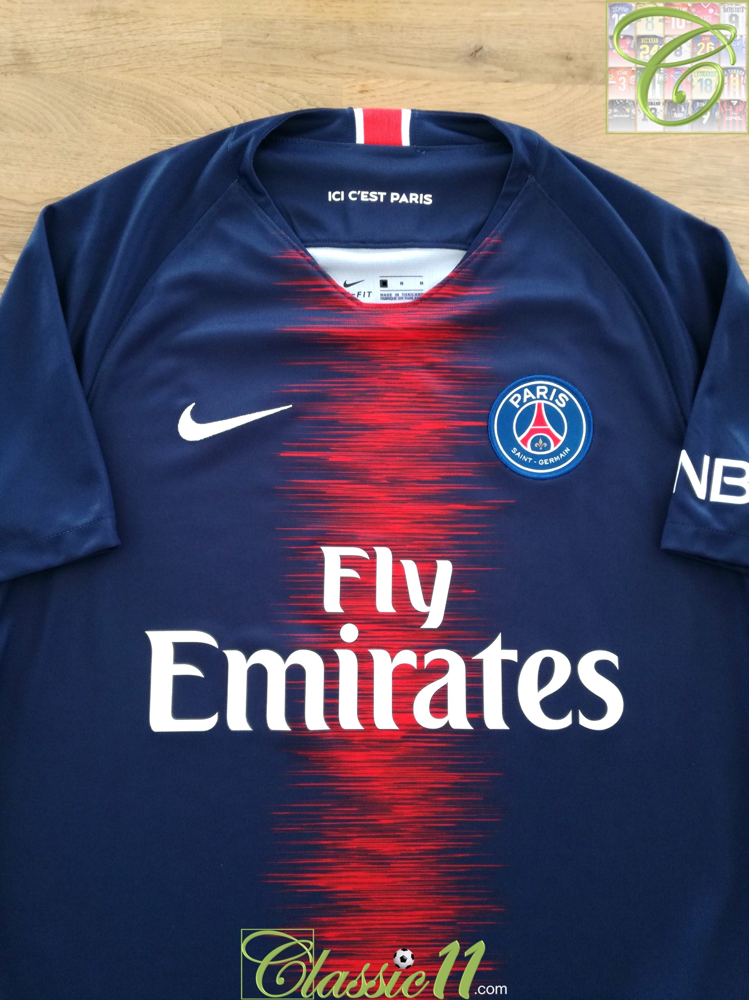2018/19 PSG Home Football Shirt Old Official Nike Soccer Jersey