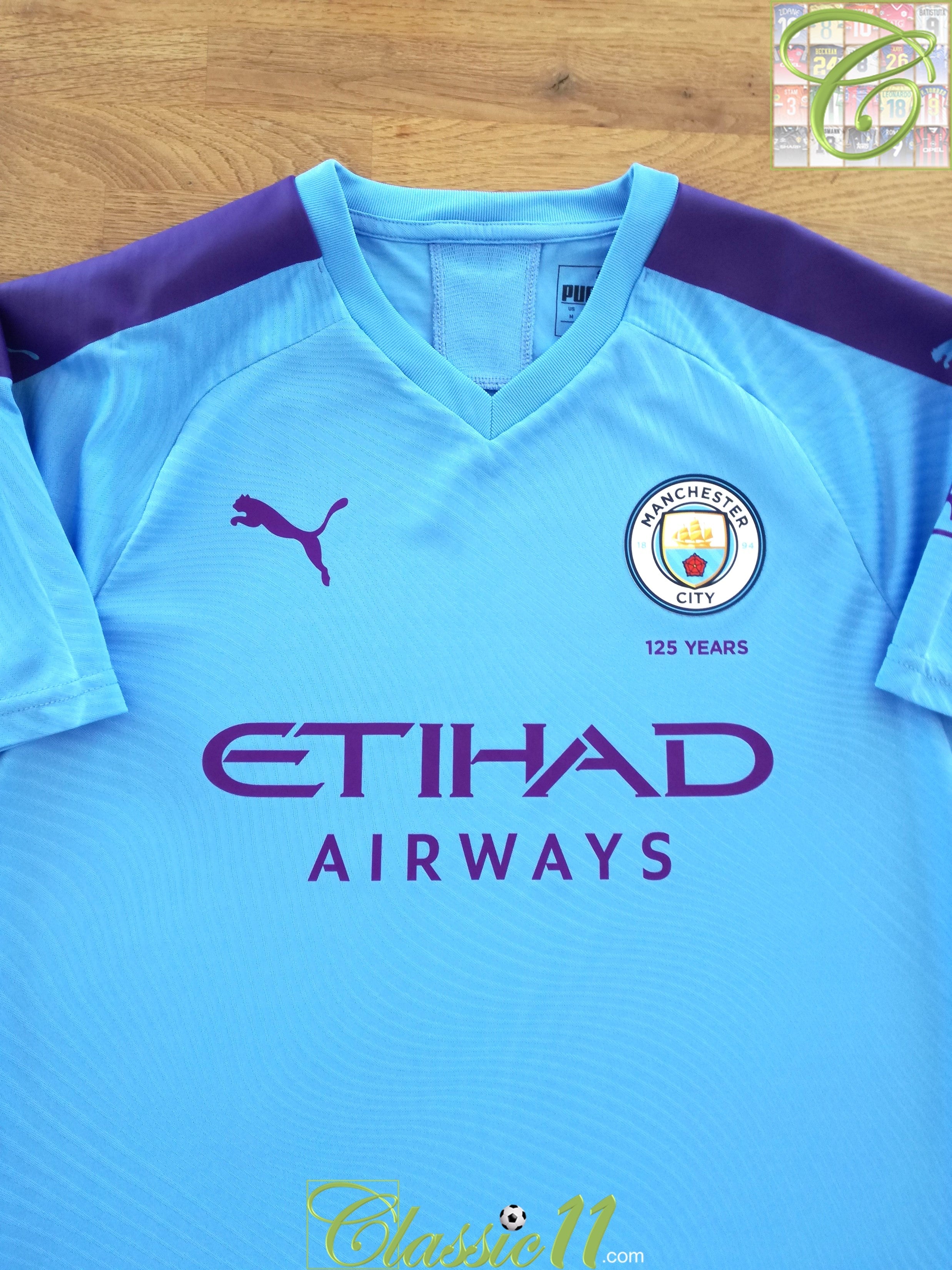 2019/20 Man City Home Football Shirt Old Puma Soccer Jersey