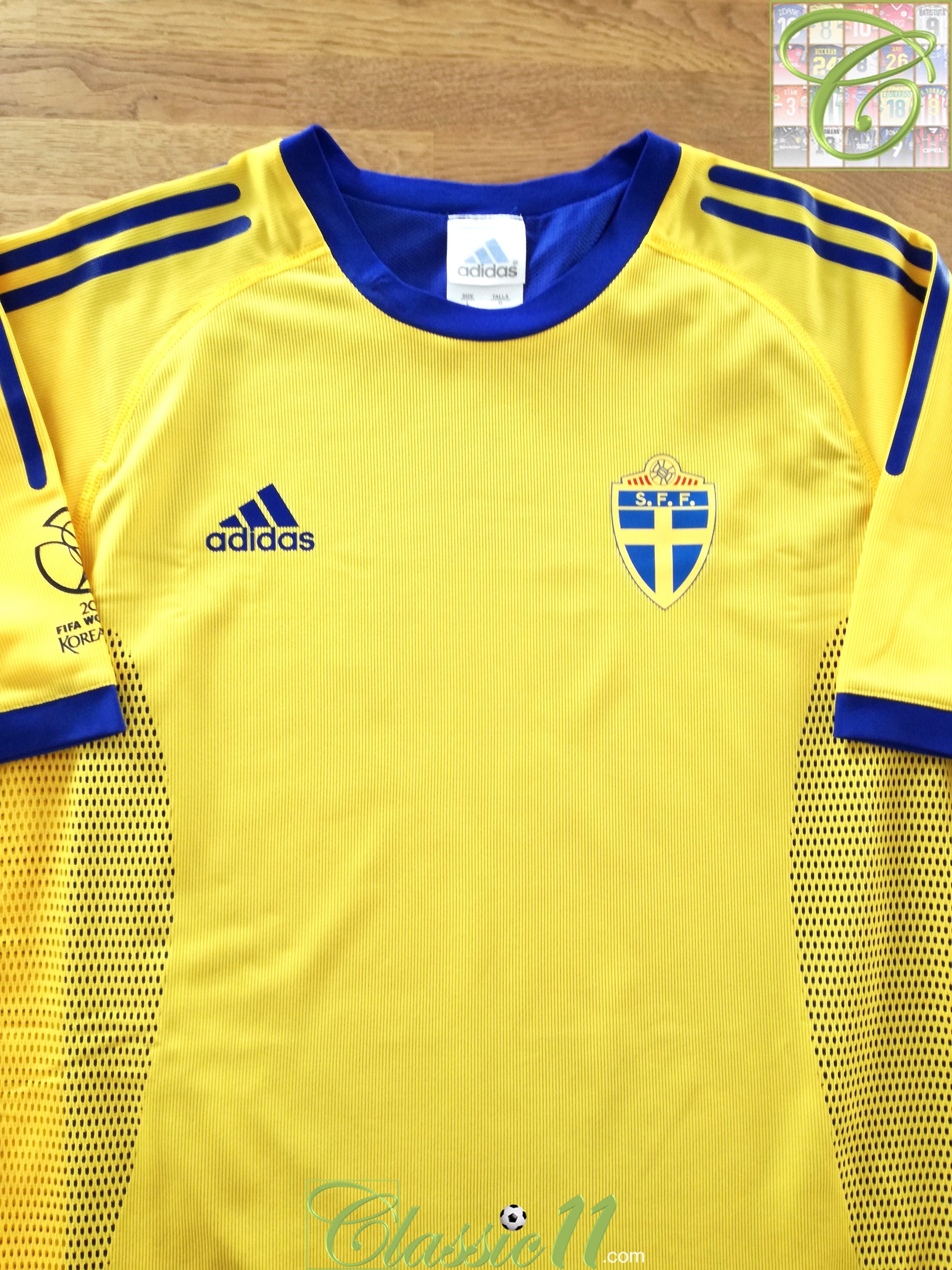 2002 Sweden Home World Cup Player Issue Football Shirt