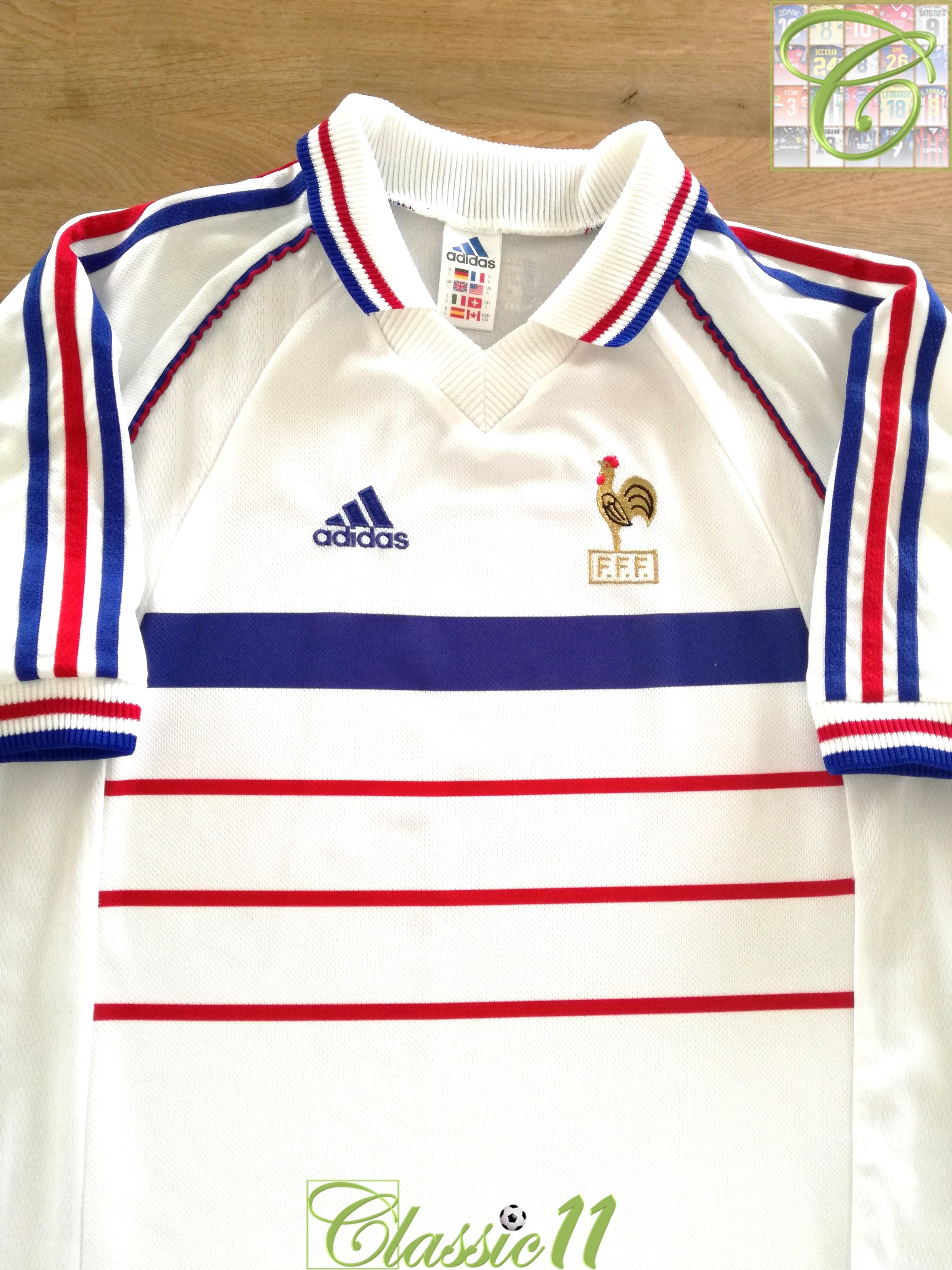 1998 France Away World Cup Football Shirt Old Vintage Soccer