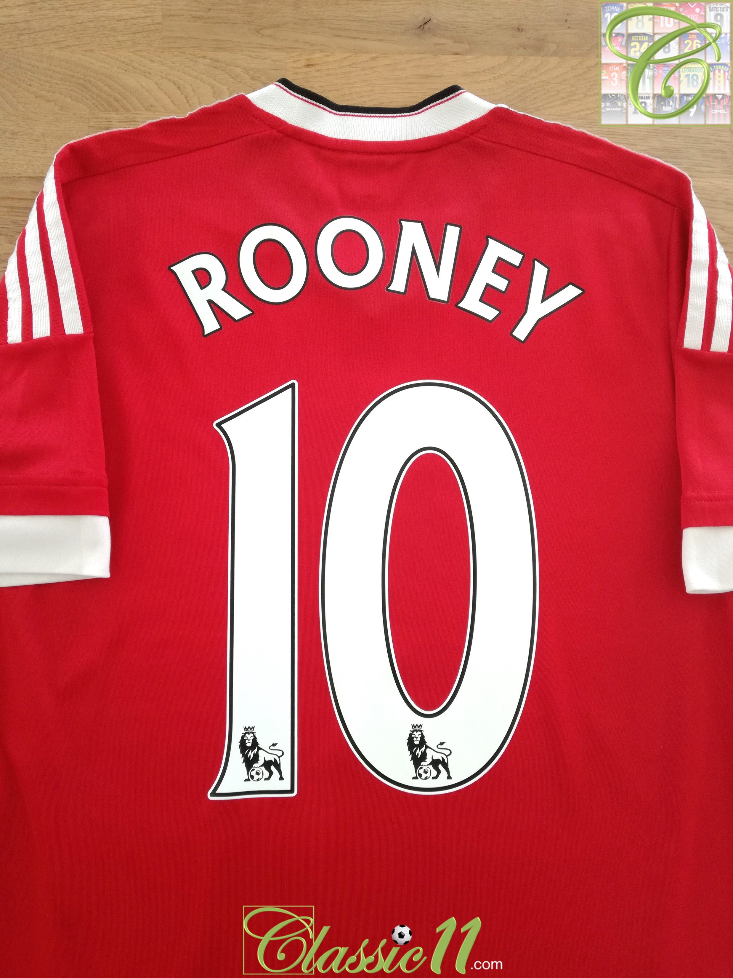 2015/16 Man Utd Home Premier League Adizero Football Shirt Rooney #10 (M)