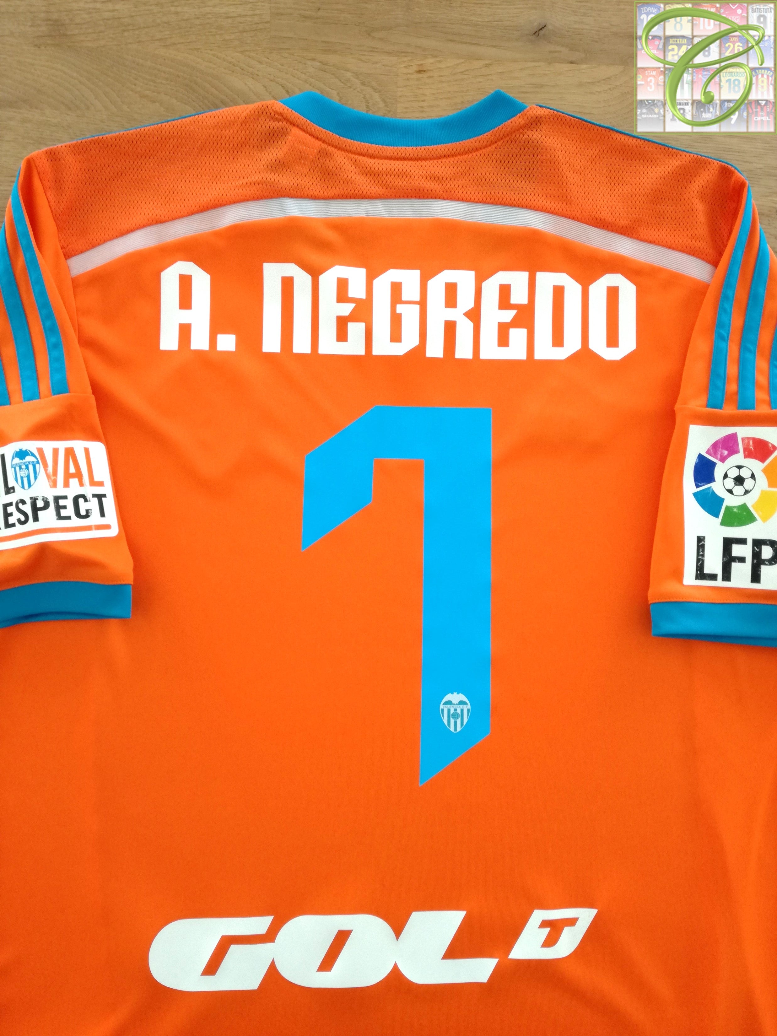 2014/15 Valencia Away La Liga Football Shirt Negredo #7