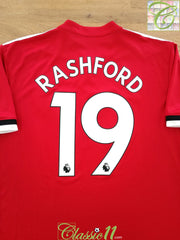 2017/18 Man Utd Home Premier League Football Shirt Rashford #19