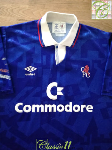 1991/92 Chelsea Home Football Shirt (M)