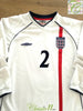 2001/02 England Home Football Shirt. #2 (W) (Size 14)