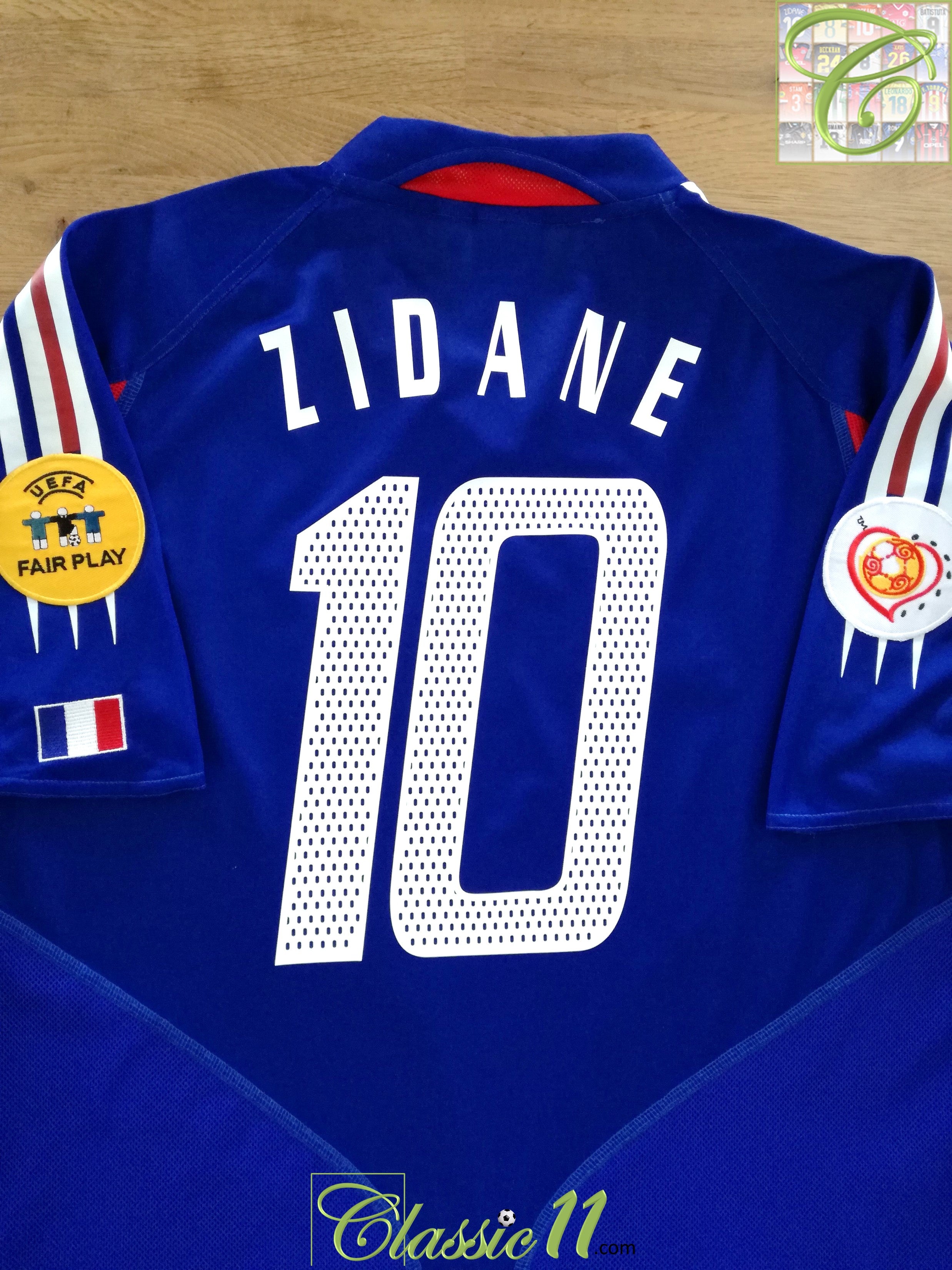 2004 France Home European Championships Football Shirt Zidane #10