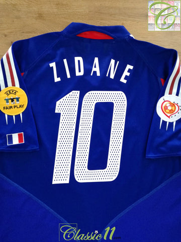 2004 France Home European Championships Football Shirt Zidane #10