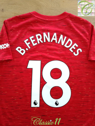 2020/21 Man Utd Home Premier League Football Shirt B.Fernandes #18