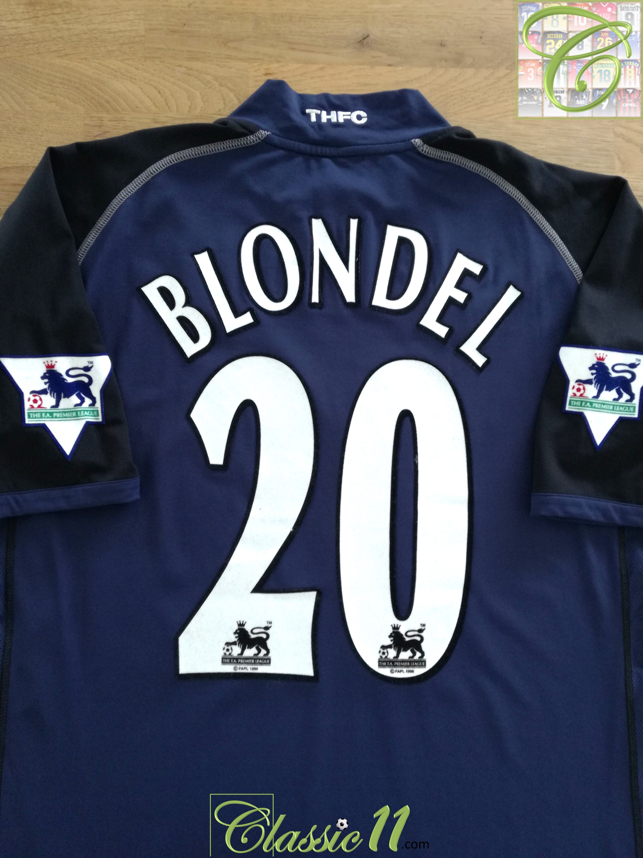 2002/03 Tottenham Away Premier League Football Shirt Blondel #20