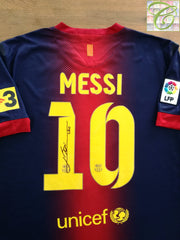 2012/13 Barcelona Home La Liga Player Issue Football Shirt Messi #10 (Signed)