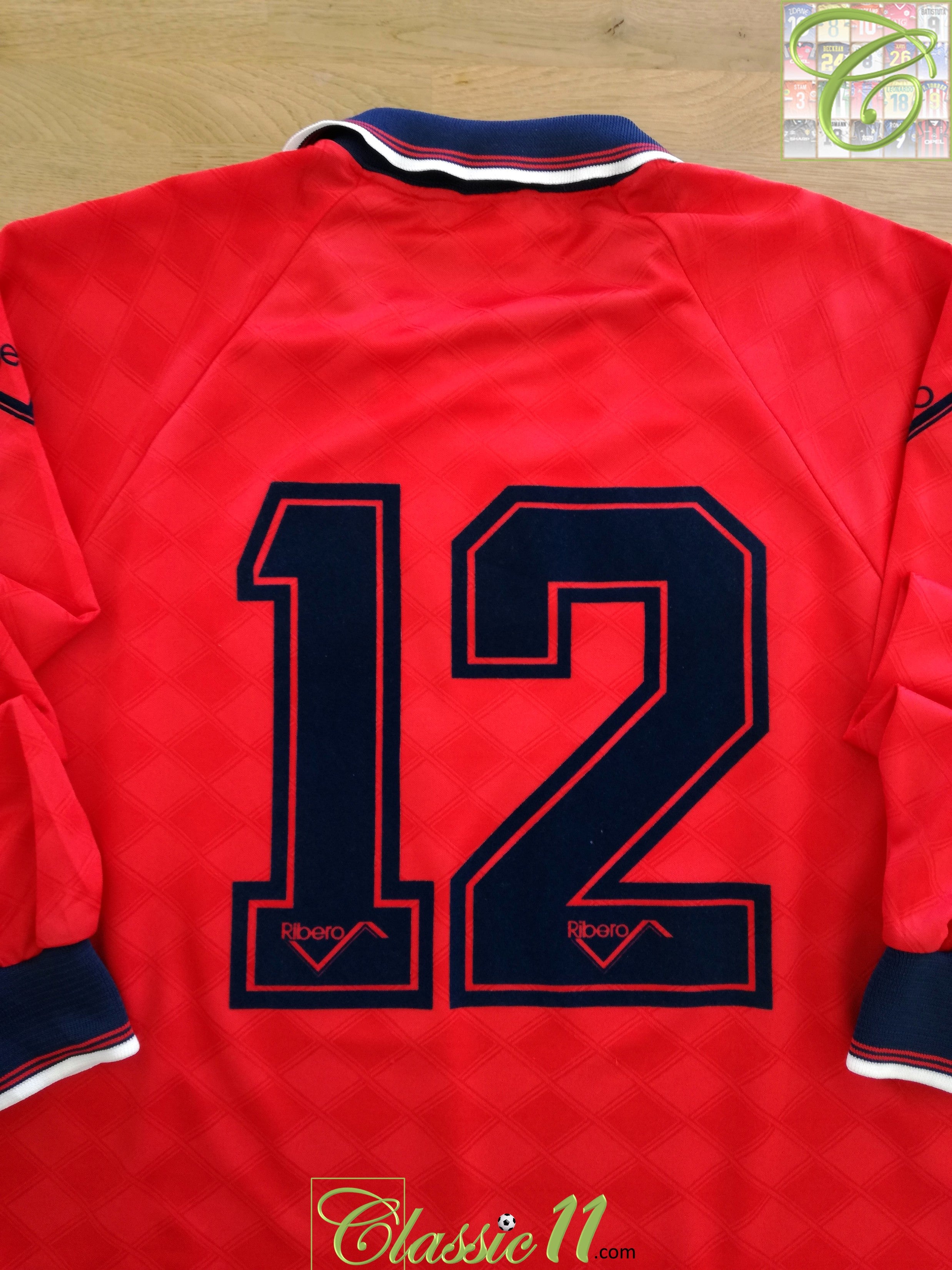 1990/91 Scottish Schools Away Match Worn Football Shirt. #12 (M)