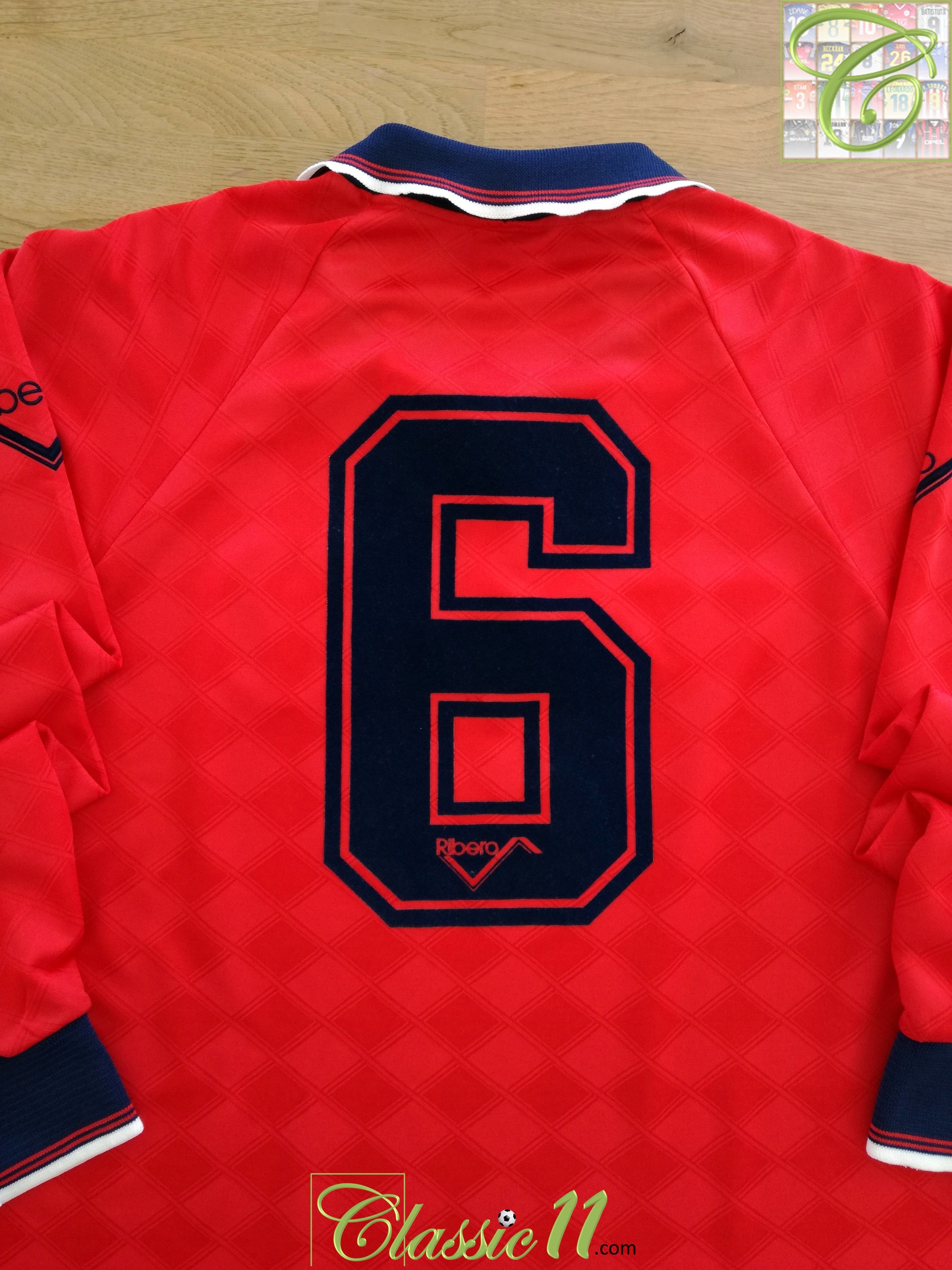 1990/91 Scottish Schools Away Match Worn Football Shirt. #6 (M)