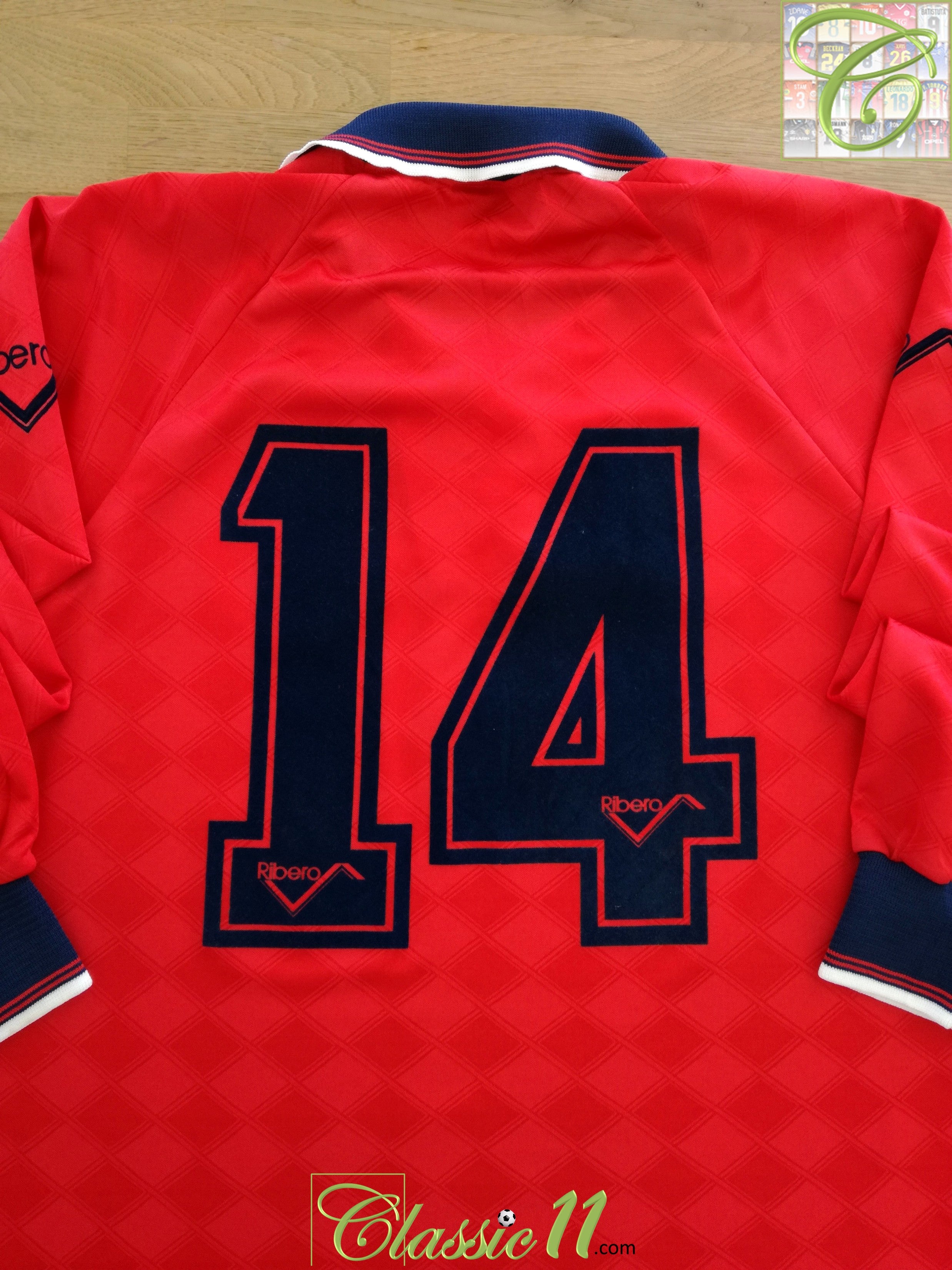 1990/91 Scottish Schools Away Match Worn Football Shirt. #14 (M)