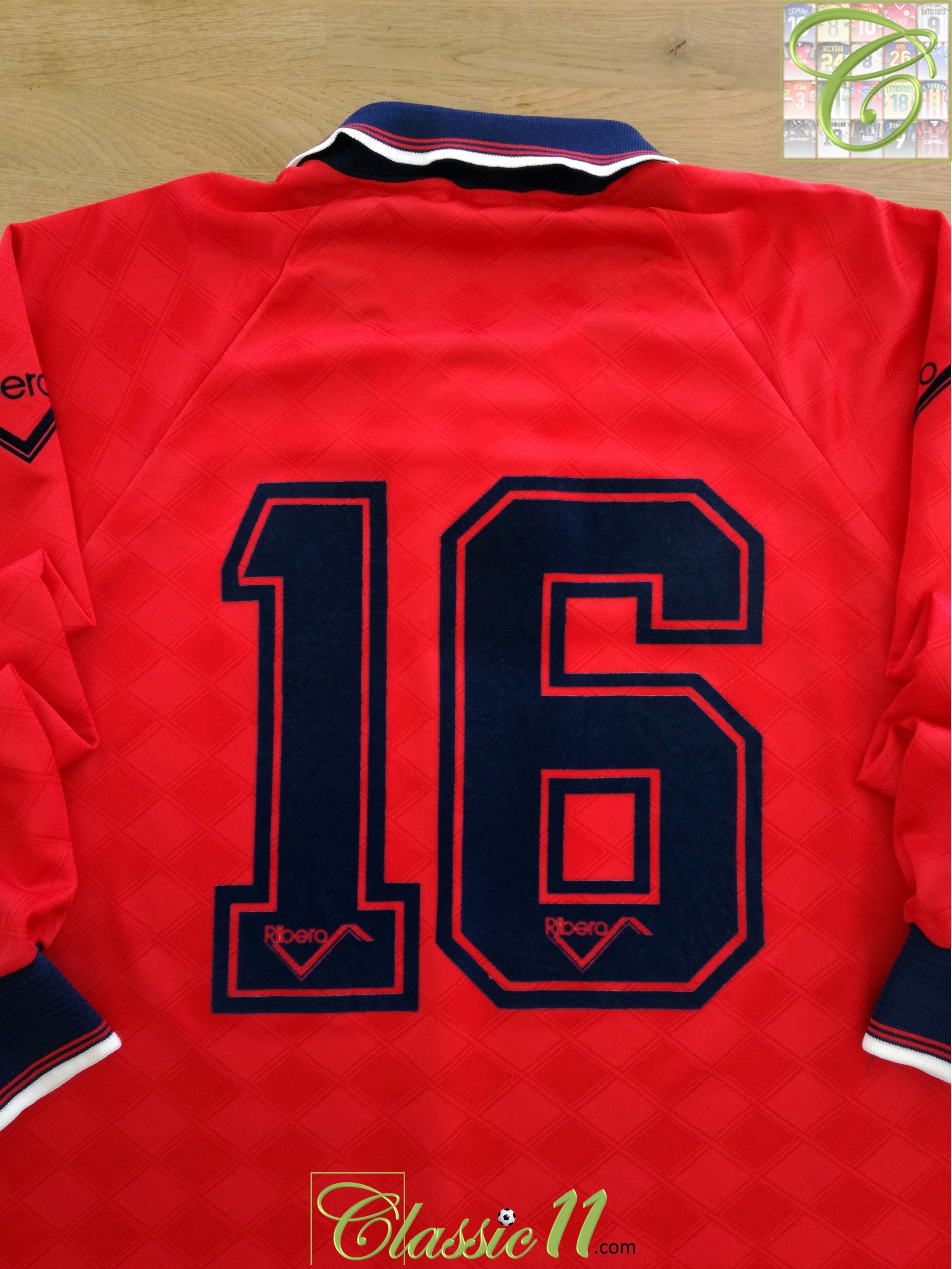 1990/91 Scottish Schools Away Match Worn Football Shirt. #16 (M)