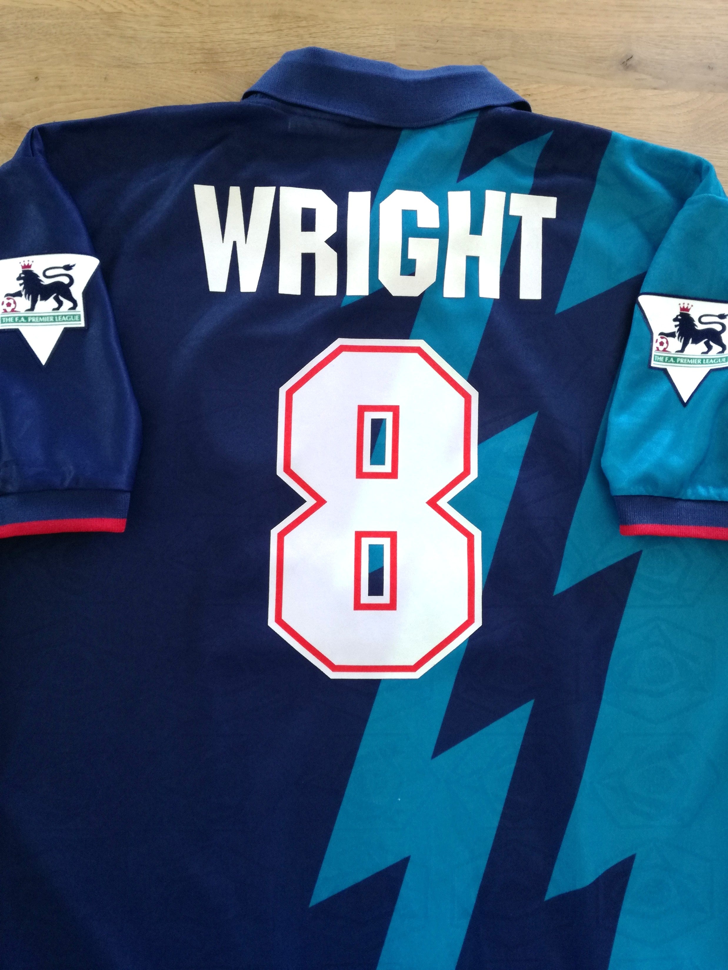1995/96 Arsenal Away Premier League Football Shirt Wright #8