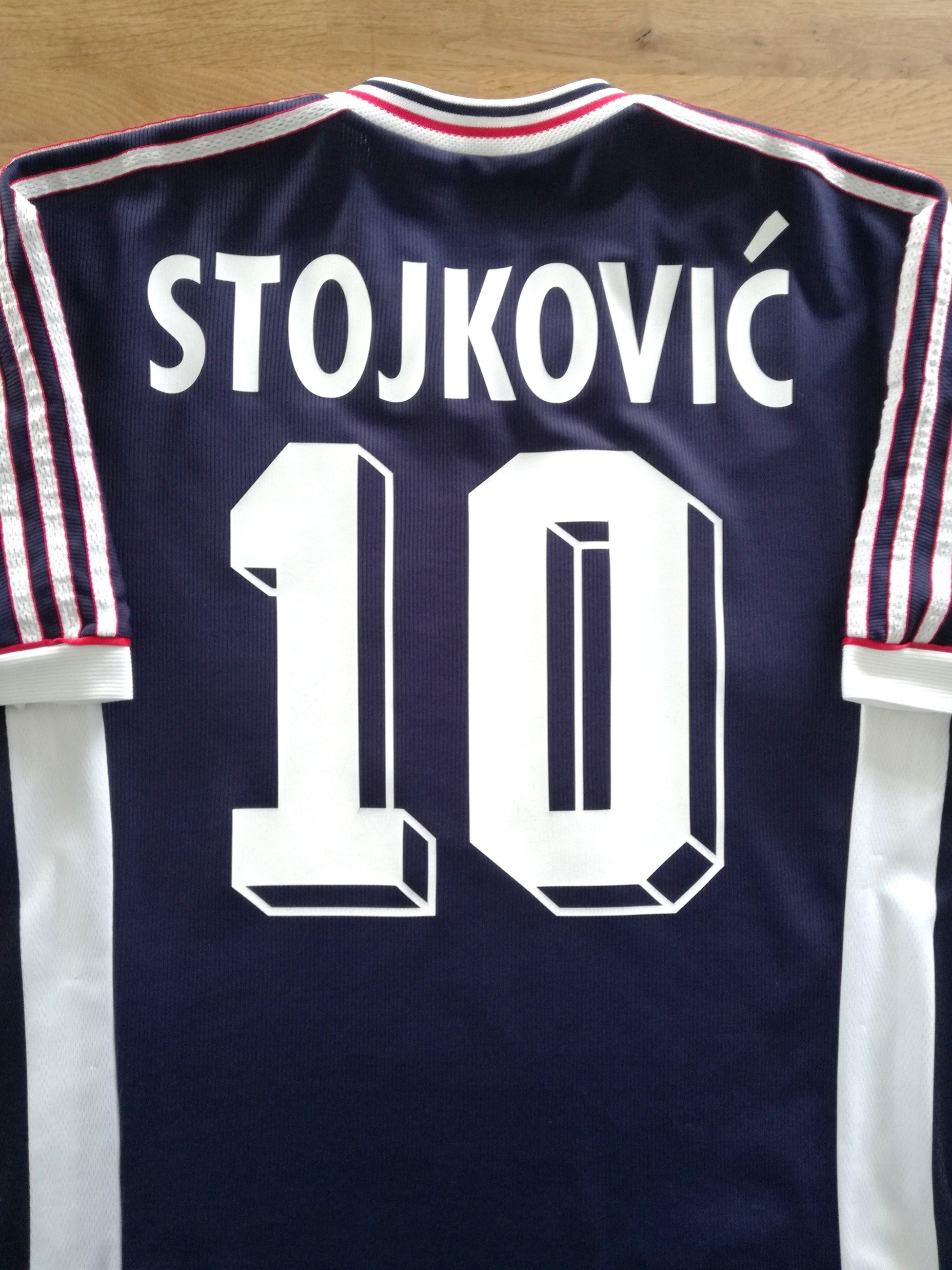 1998 FR Yugoslavia Home World Cup Football Shirt Stojković #10
