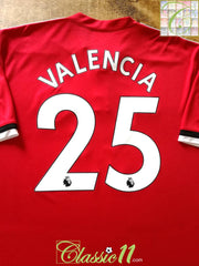 2017/18 Man Utd Home Premier League Football Shirt Valencia #25