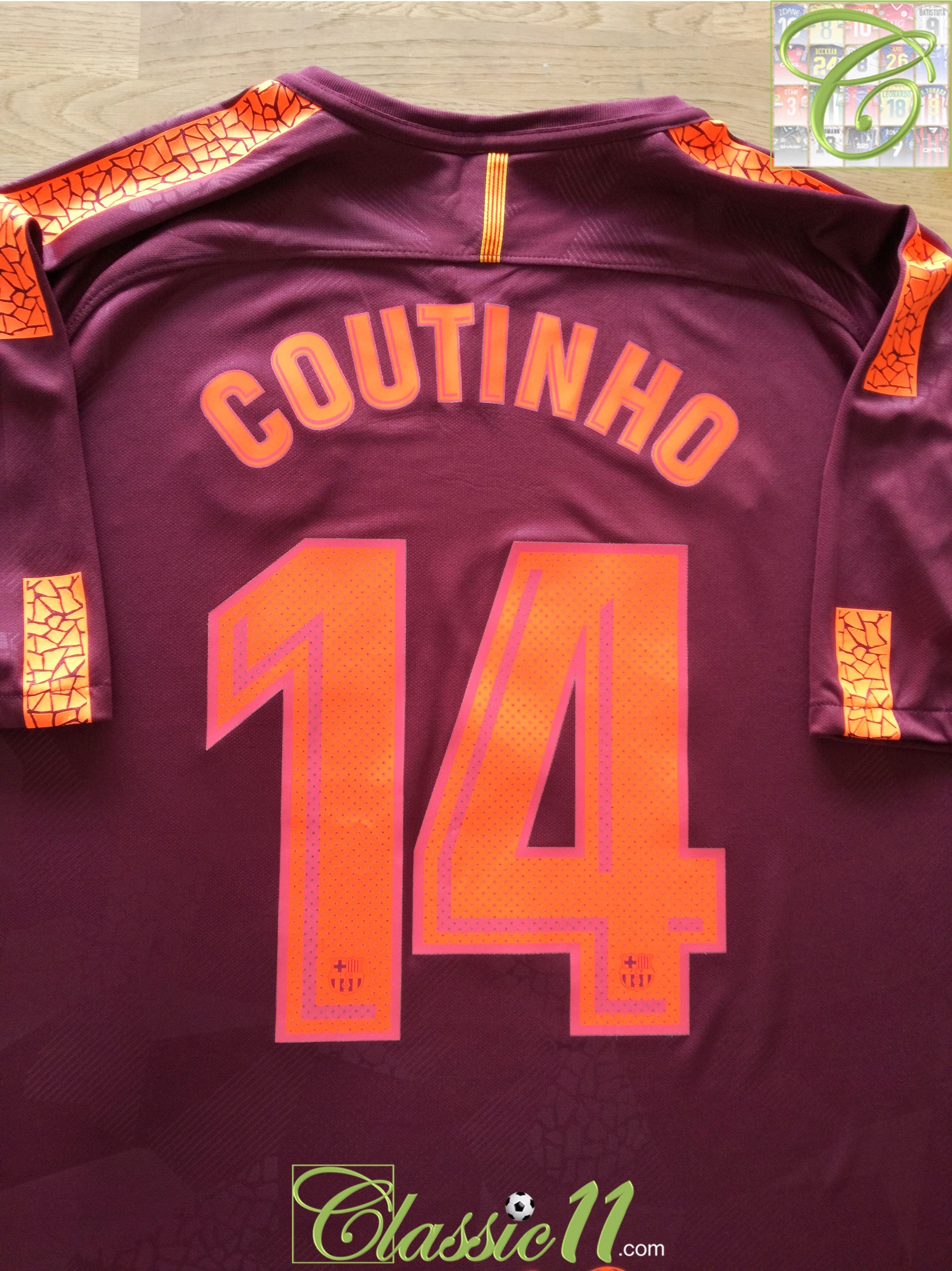2017/18 Barcelona 3rd Football Shirt Coutinho #14 (XXL)