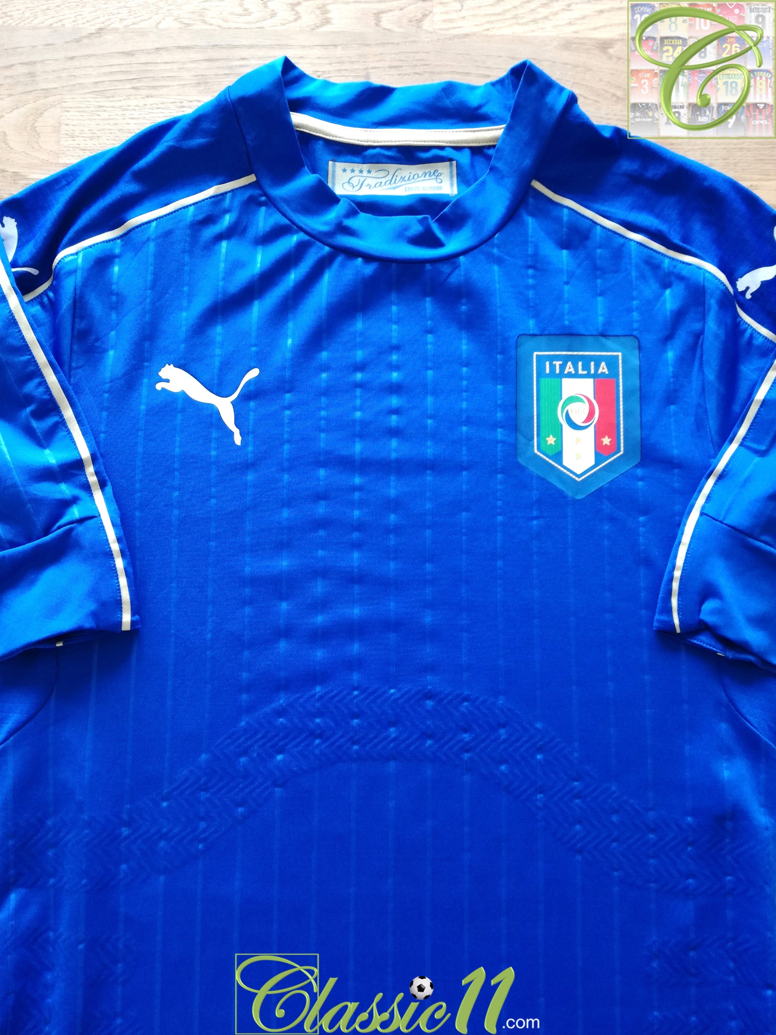 2016/17 Italy Home Player Issue Football Shirt