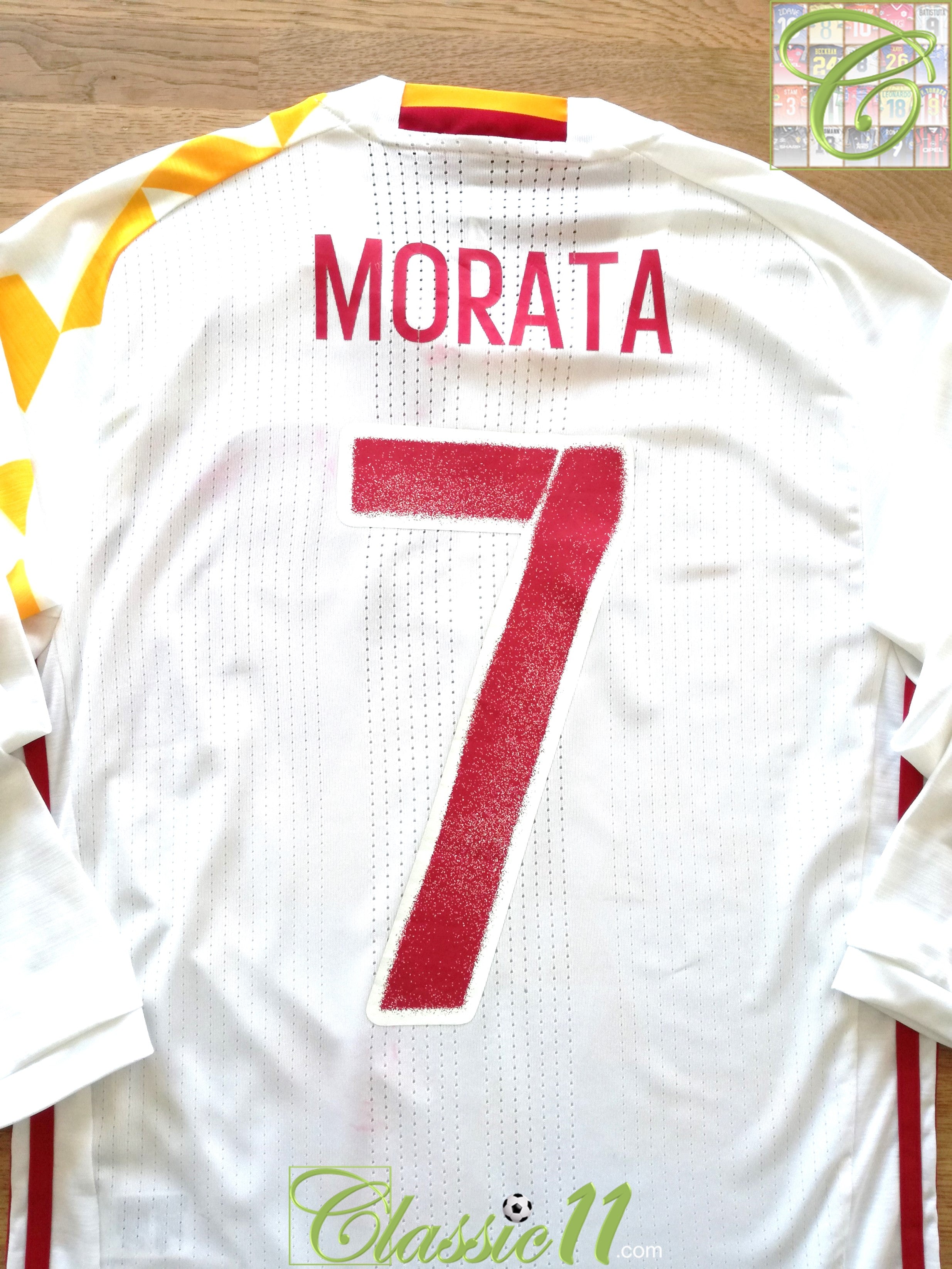 2016/17 Spain Away Adizero Football Shirt Morata #7