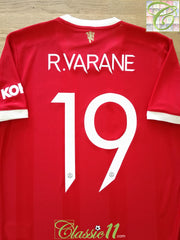 2021/22 Man Utd Home Authentic Football Shirt R. Varane #19 (M)