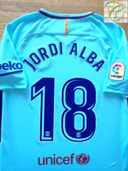 2017/18 Barcelona Away La Liga Football Shirt Jordi Alba #18 (M) *BNWT*