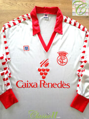 1984/85 Catalonia Away Player Issue Long Sleeve Football Shirt #18