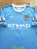 2009/10 Man City Home Premier League Match Worn Football Shirt Richards #2 (L)