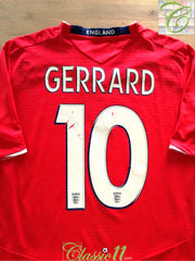2008/09 England Away Football Shirt Gerrard #10