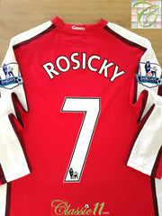 2009 Arsenal Home Premier League Match Issue Football Shirt Rosicky #7