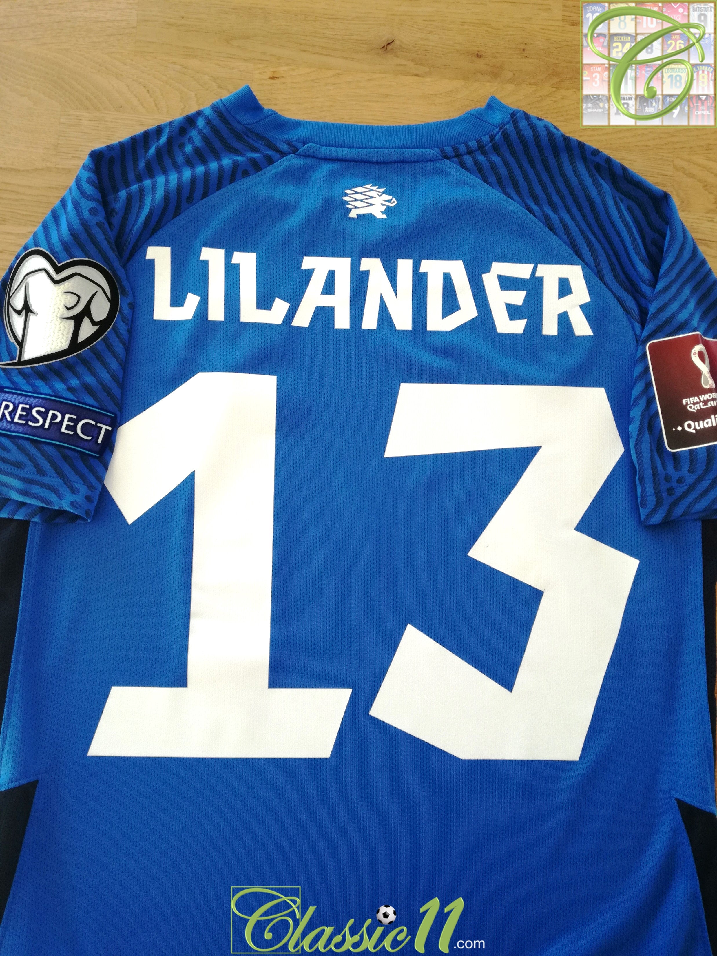 2021 Estonia Home World Cup Qualifiers Match Worn (vs Wales) Football Shirt Lilander #13