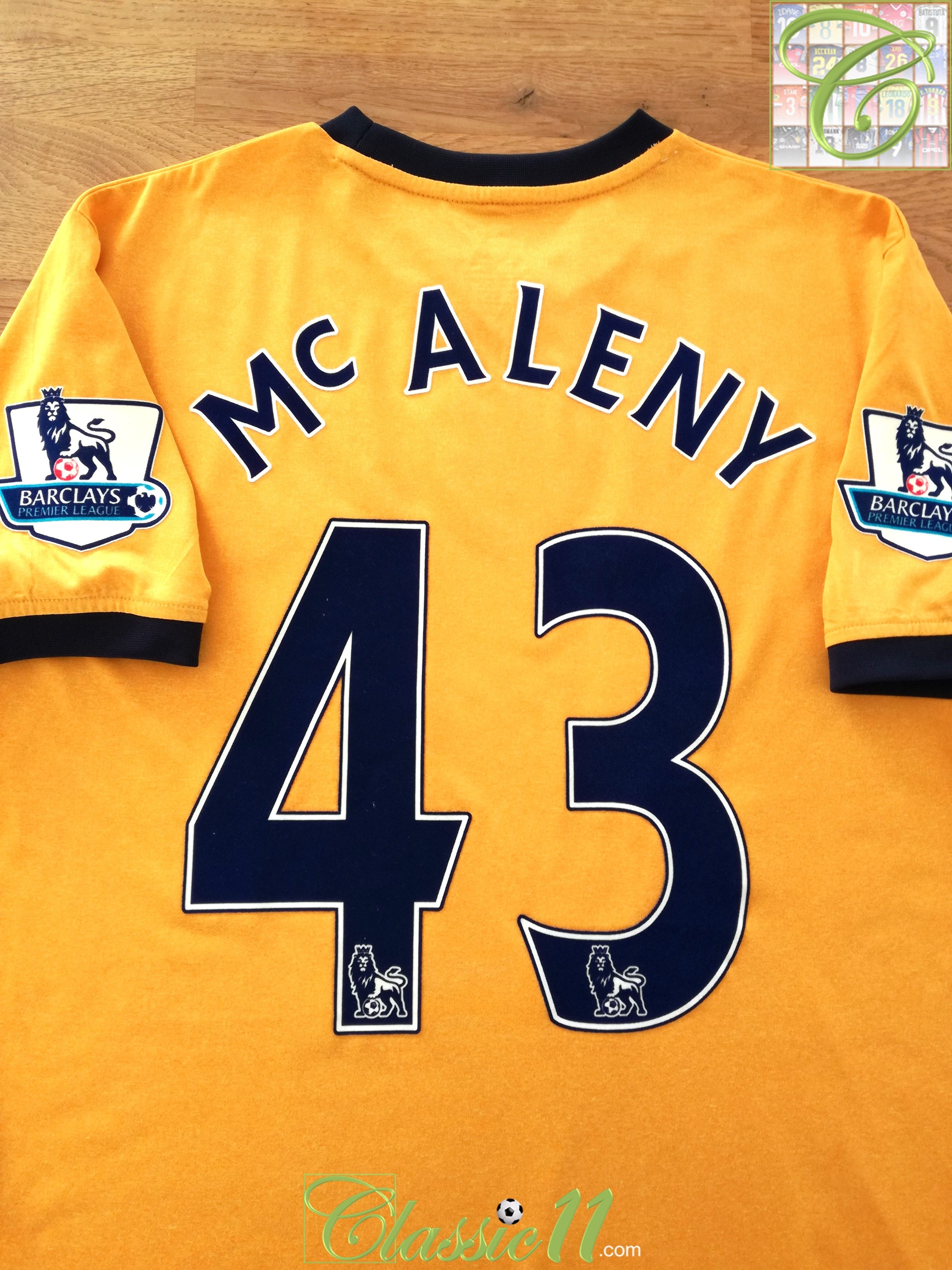 2011 Everton Away Match Issue 'Remembrance Day' Premier League Football Shirt McAleny #34 (M)