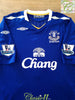 2007/08 Everton Home Match Issue Premier League Football Shirt Yobo #4 (Signed) (XXL)