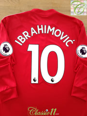 2017/18 Man Utd Home Premier League Football Shirt. Ibrahimović #10 (XL)
