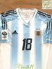 2004/05 Argentina Home World Cup Qualifiers Football Shirt Messi #18 (M)
