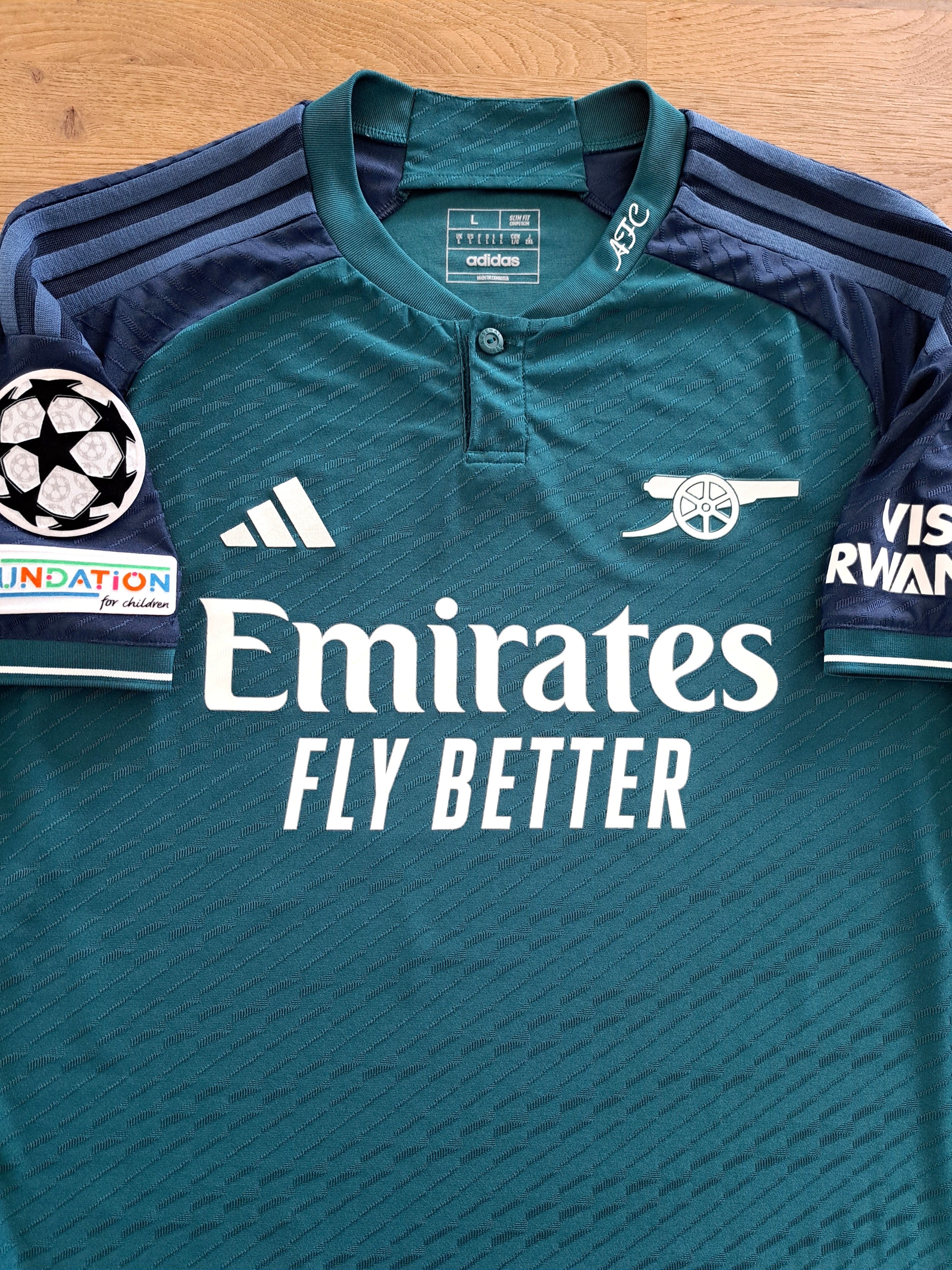 2023/24 Arsenal 3rd Champions League Authentic Football Shirt Rice #41