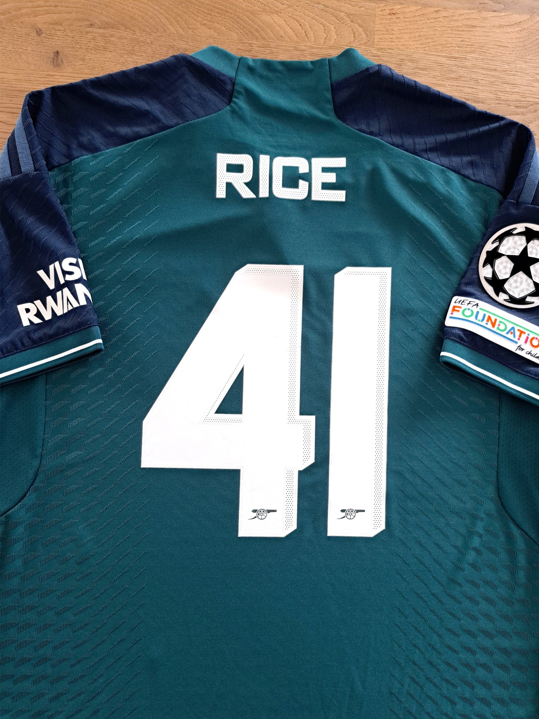 2023/24 Arsenal 3rd Champions League Authentic Football Shirt Rice #41