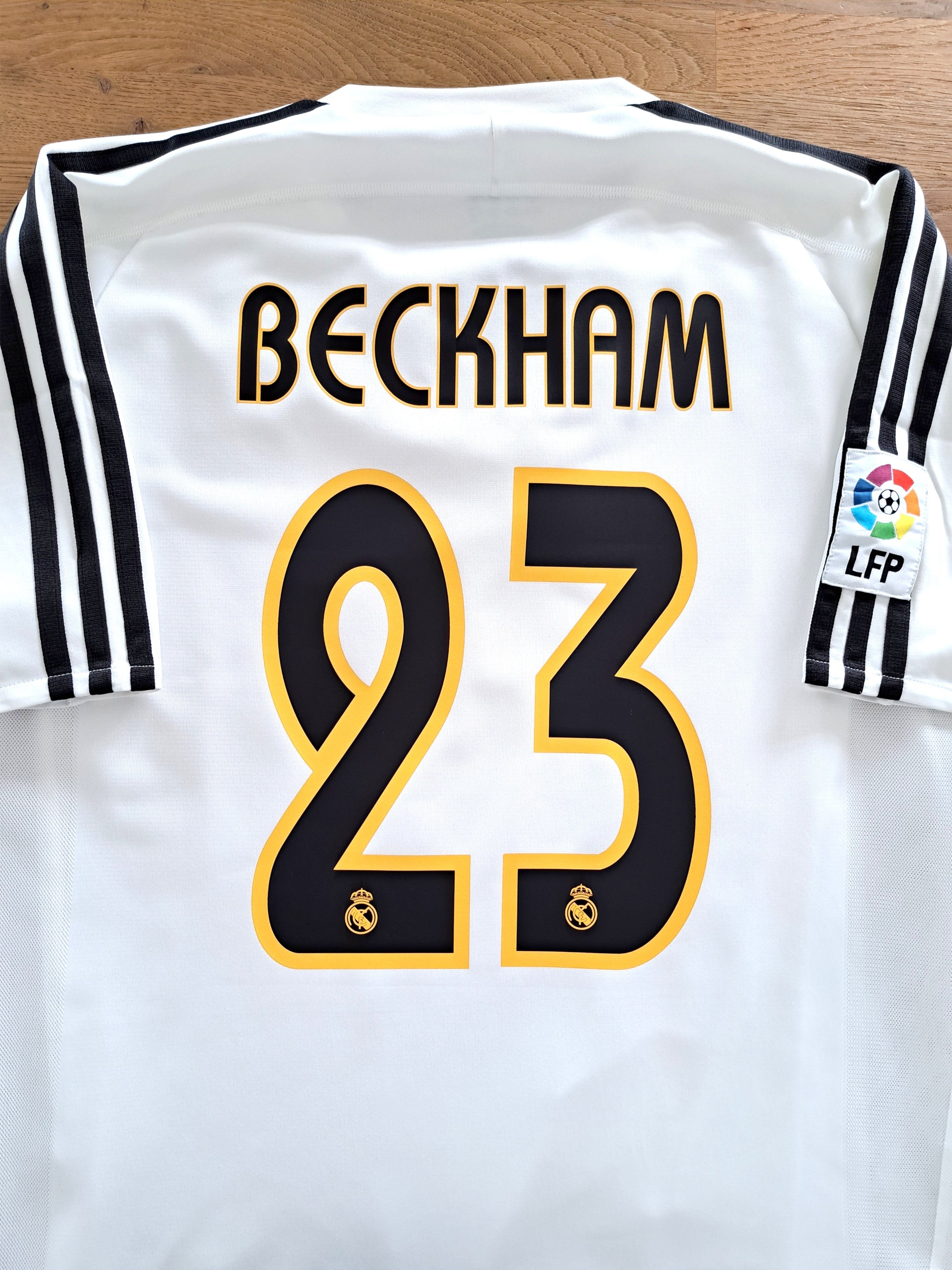 2003/04 Real Madrid Home La Liga Player Issue Football Shirt Beckham #23