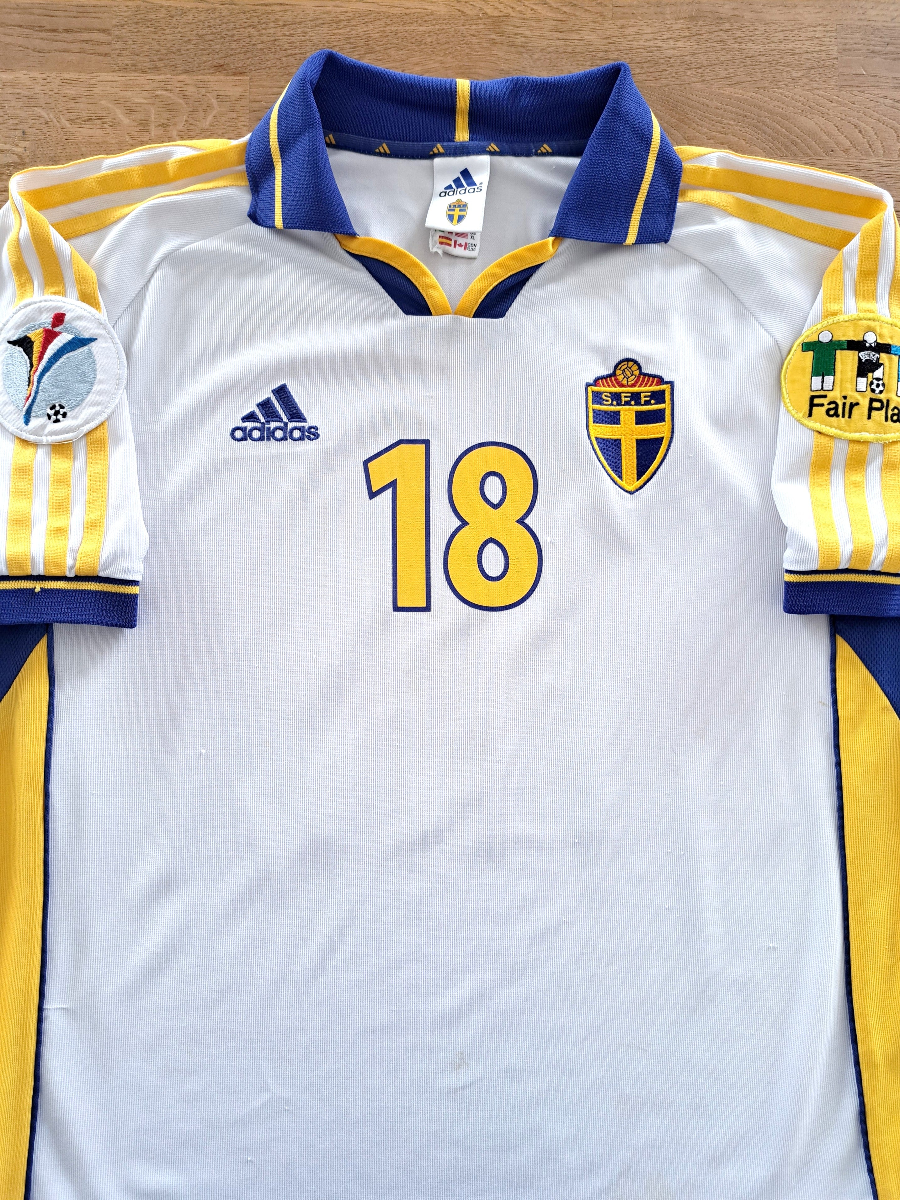 2000 Sweden Away European Championship Player Issue Football Shirt Osmanovski #18