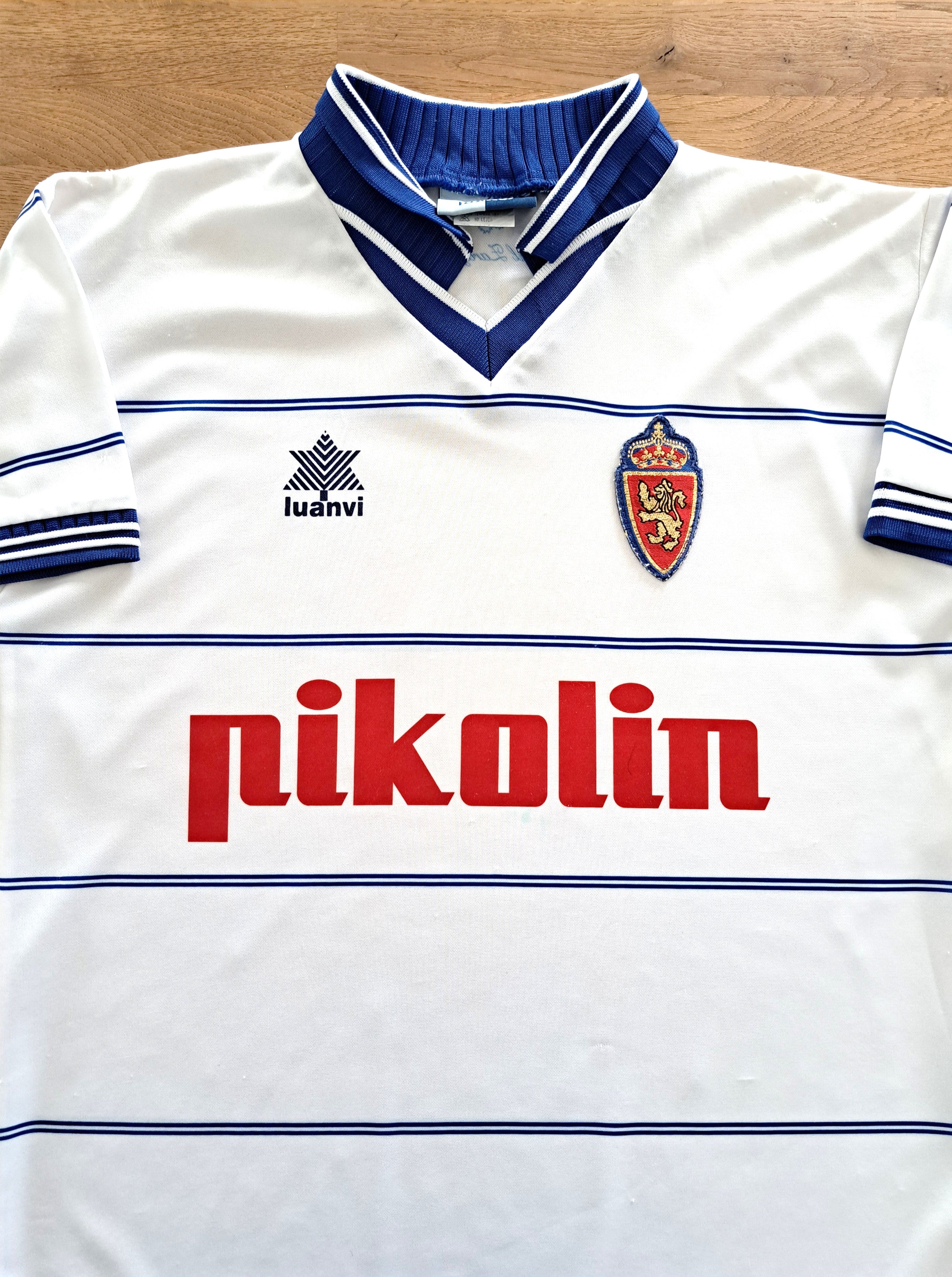 1999/00 Real Zaragoza Home Football Shirt (S)