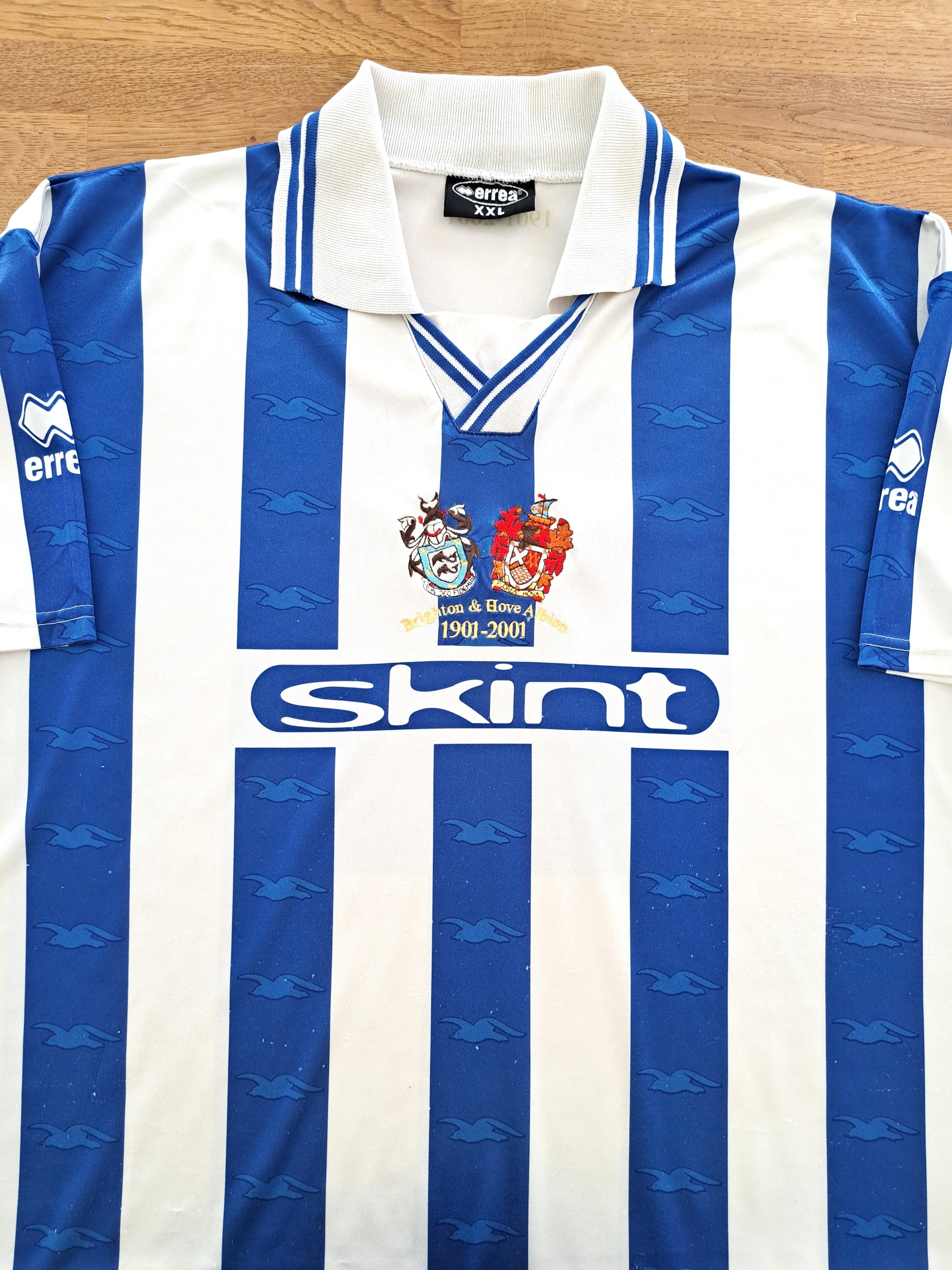 2001/02 Brighton & Hove Albion Home Centenary Football Shirt