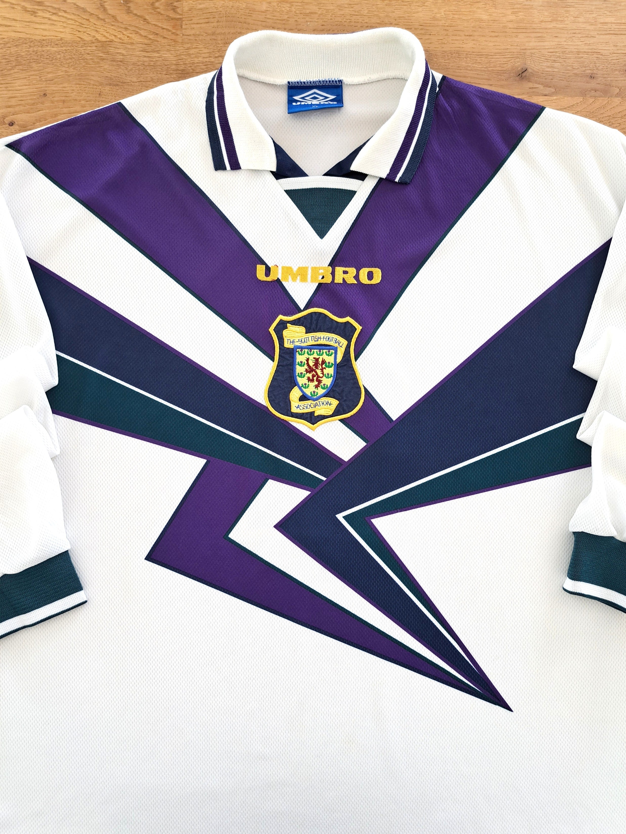 1994/95 Scotland Away Player Issue Long Sleeve Football Shirt