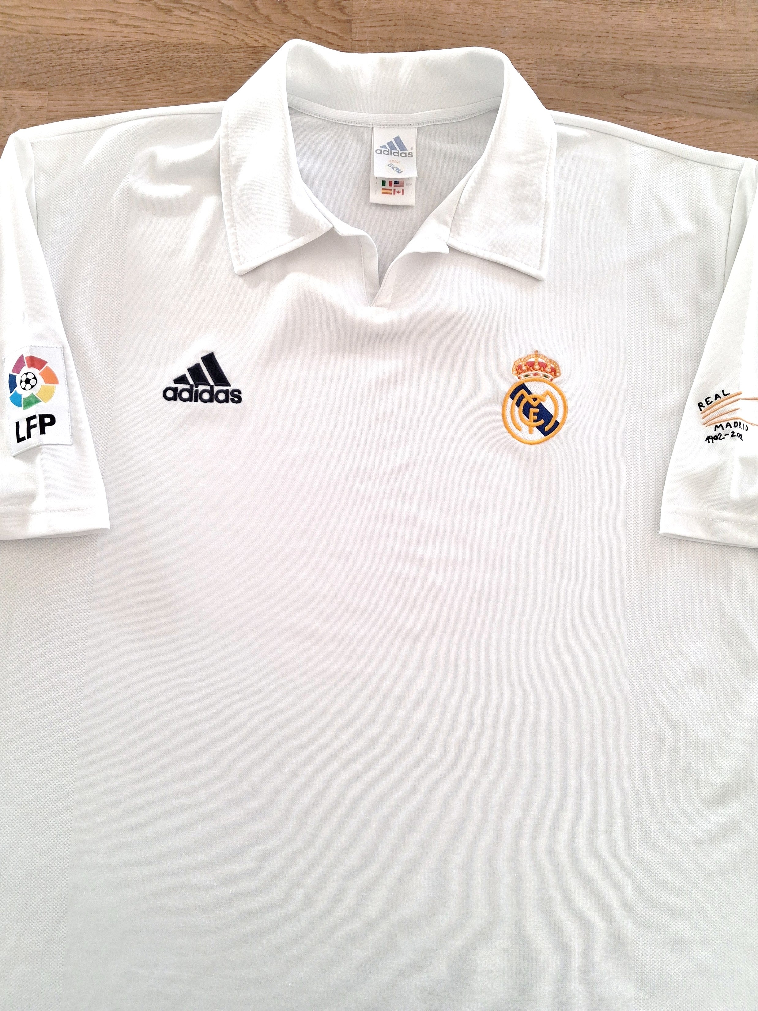 2002 Real Madrid Home La Liga Centenary Football Shirt