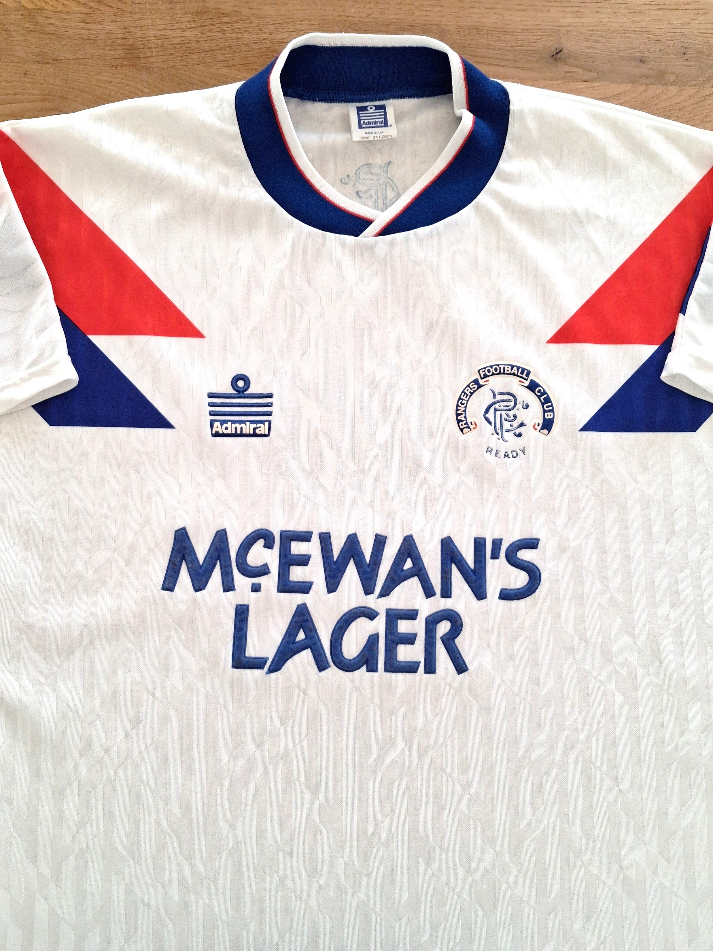 1990/91 Rangers Away Football Shirt