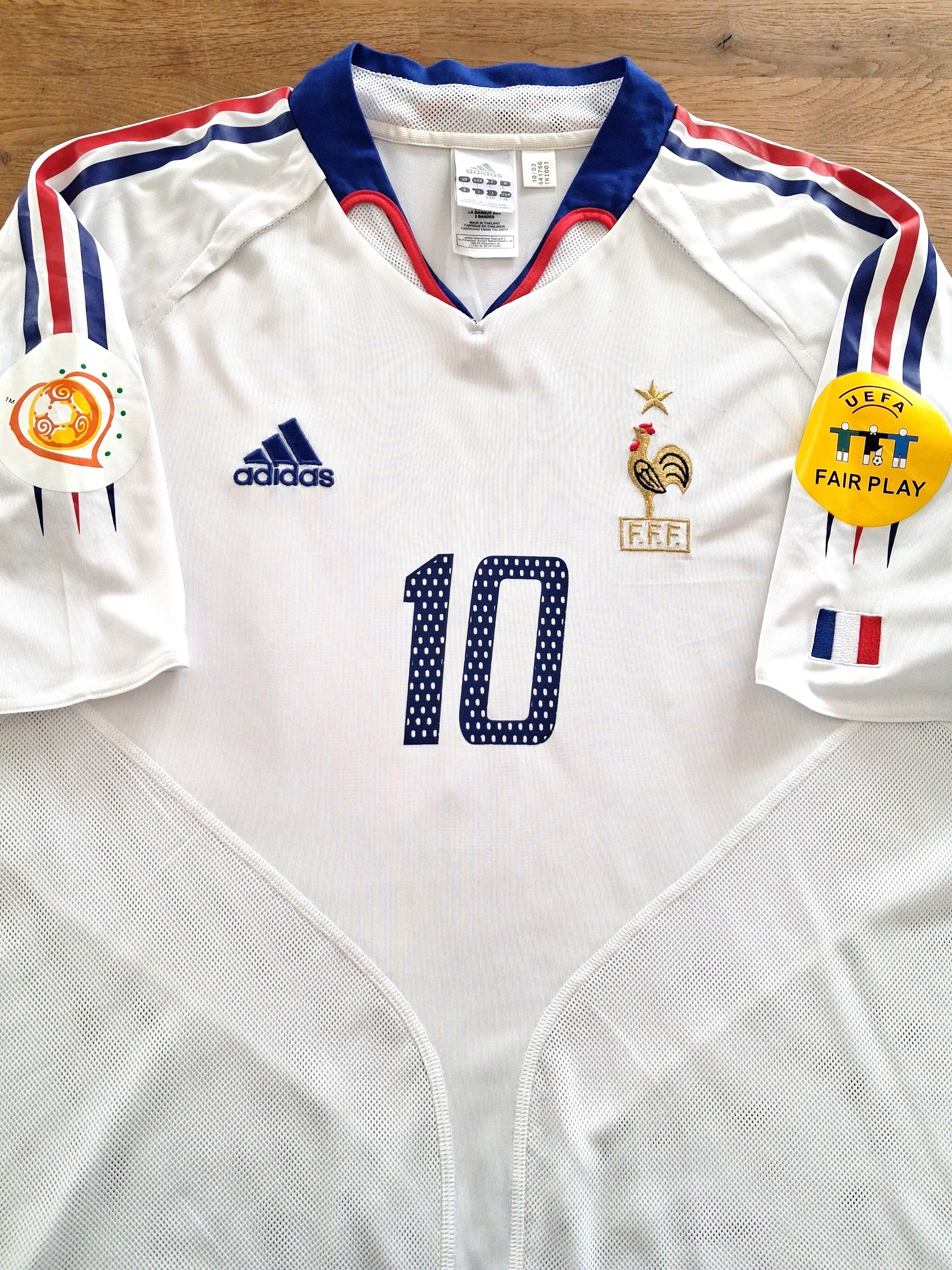 2004 France Away European Championship Football Shirt Zidane #10