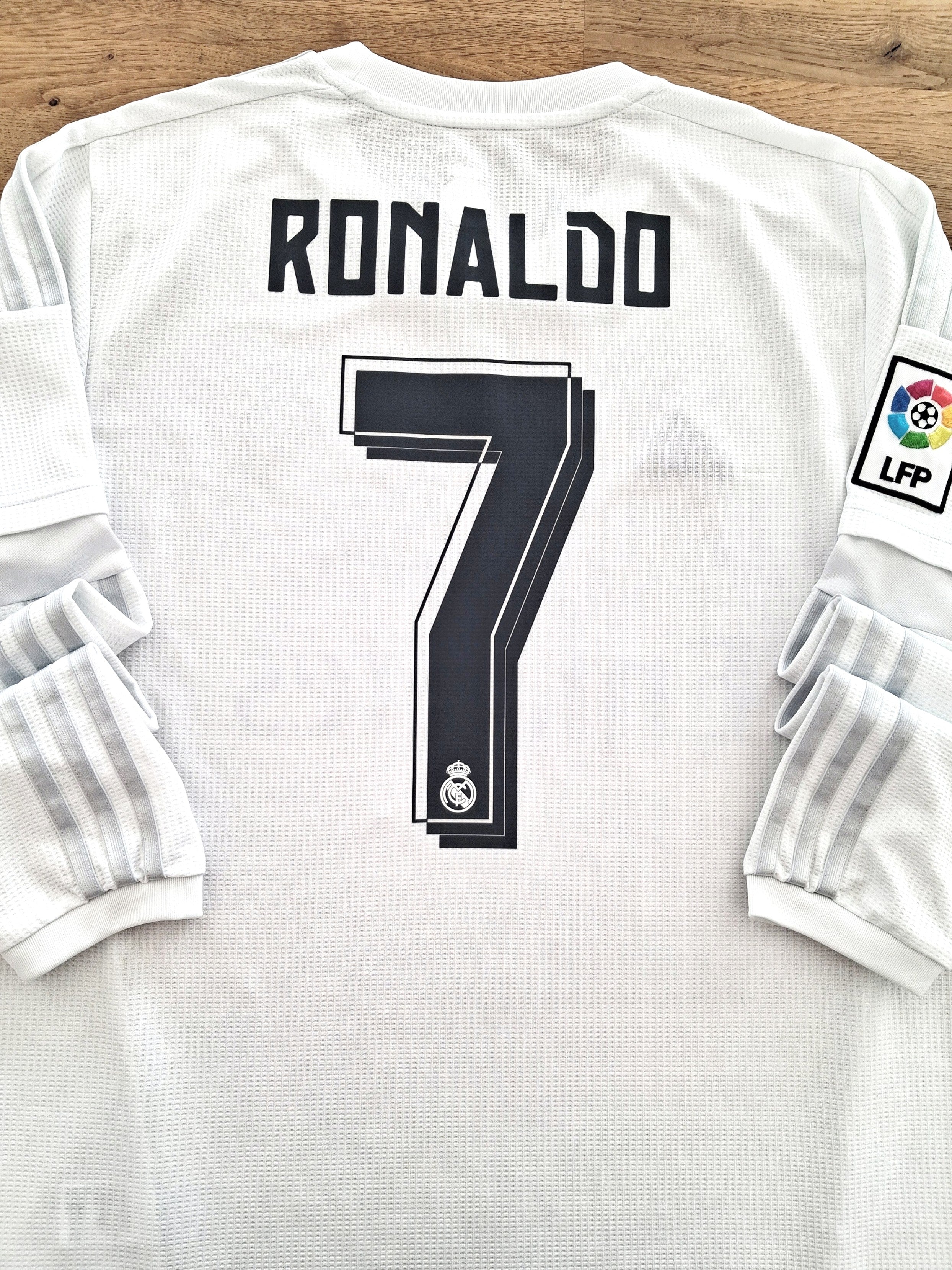 2015/16 Real Madrid Home La Liga Long Sleeve Football Shirt Ronaldo #7