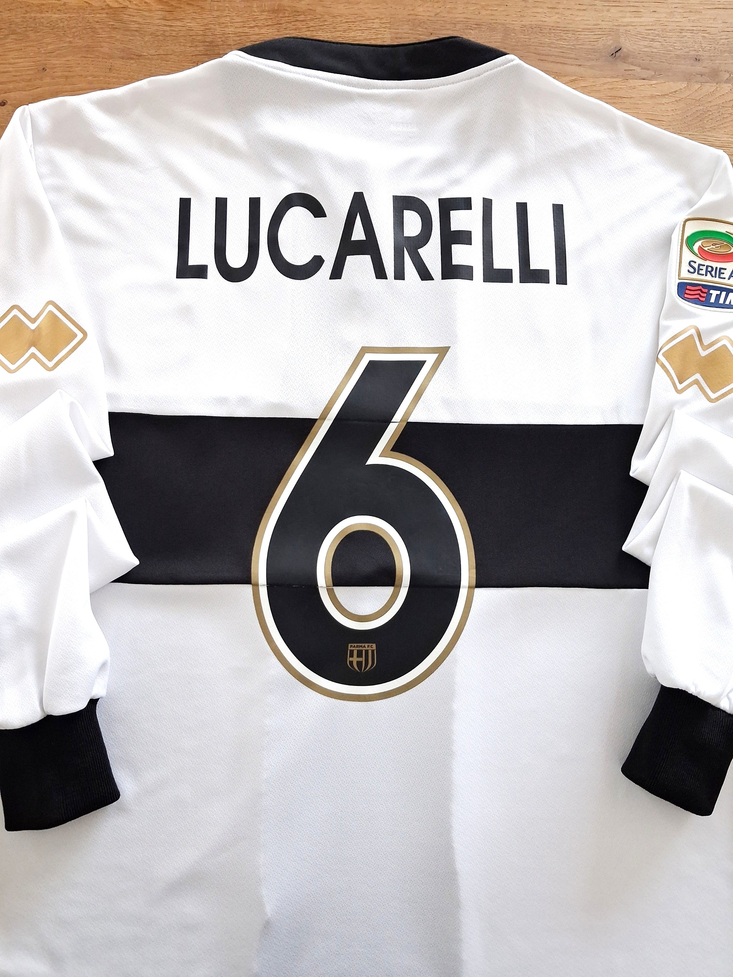 2013/14 Parma Home Serie A Long Sleeve Football Shirt Lucarelli #6