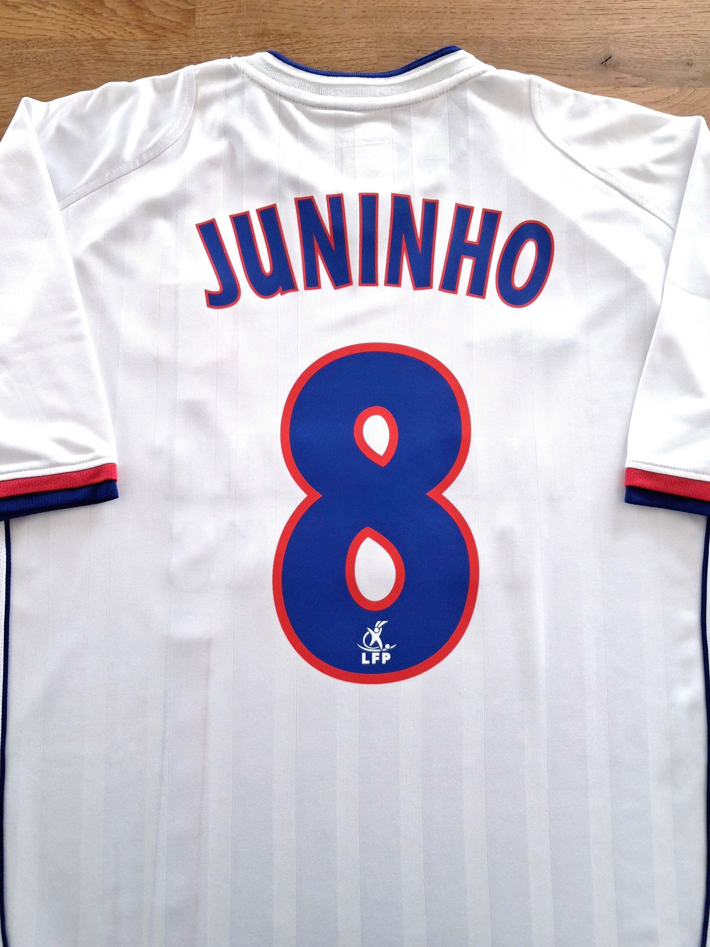 2002/03 Lyon Home Football Shirt Juninho #8