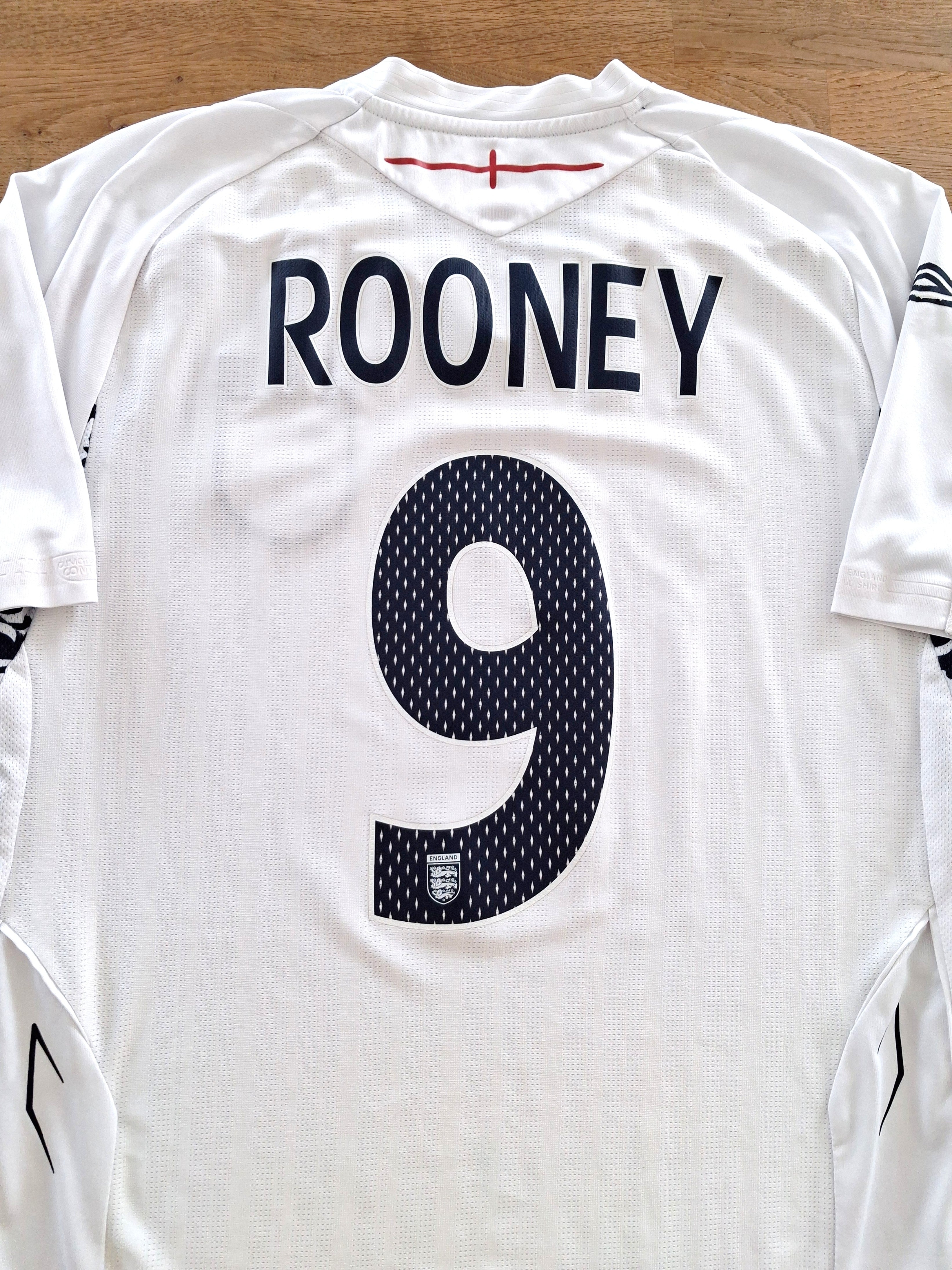 2007/08 England Home Football Shirt Rooney #9