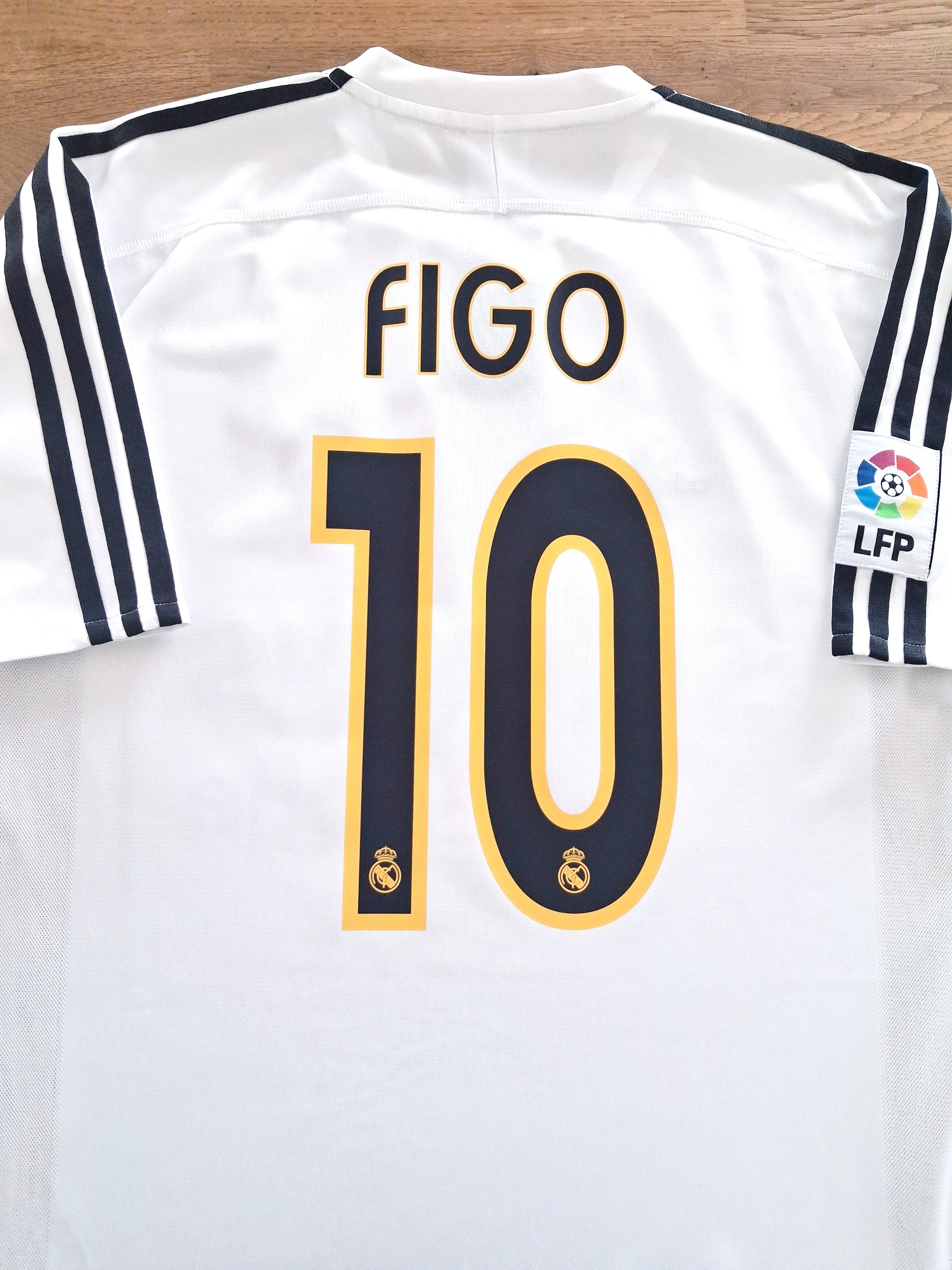 2003/04 Real Madrid Home La Liga Football Shirt Figo #10